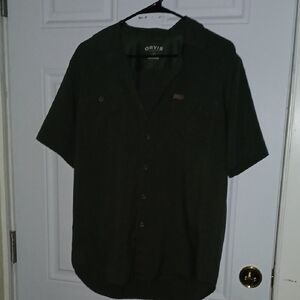 Orvis Men's Dark Green Casual Shirt